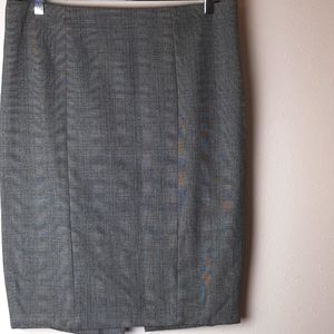LILA ROSE Grey Plaid Pencil with back pleat.